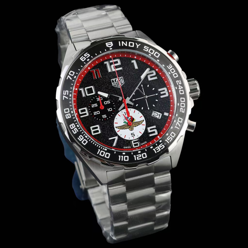 TAG Heuer Indy 500 black - TAG Heuer Indy 500 - Black & Red Dial Steel - Image 2