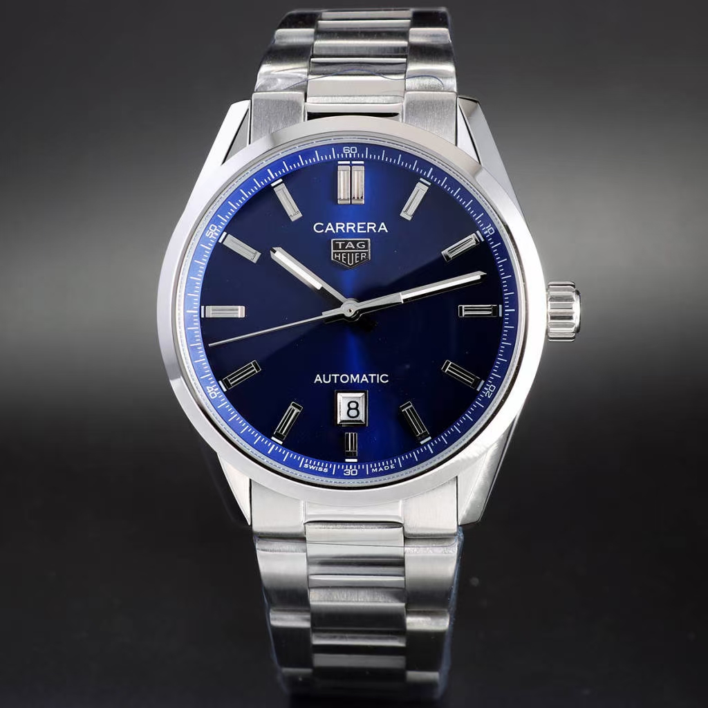 Tag Heuer WBN2111.BA0639 Carrera Date Silver Dial Automatic Back Skelton 39mm blue dial