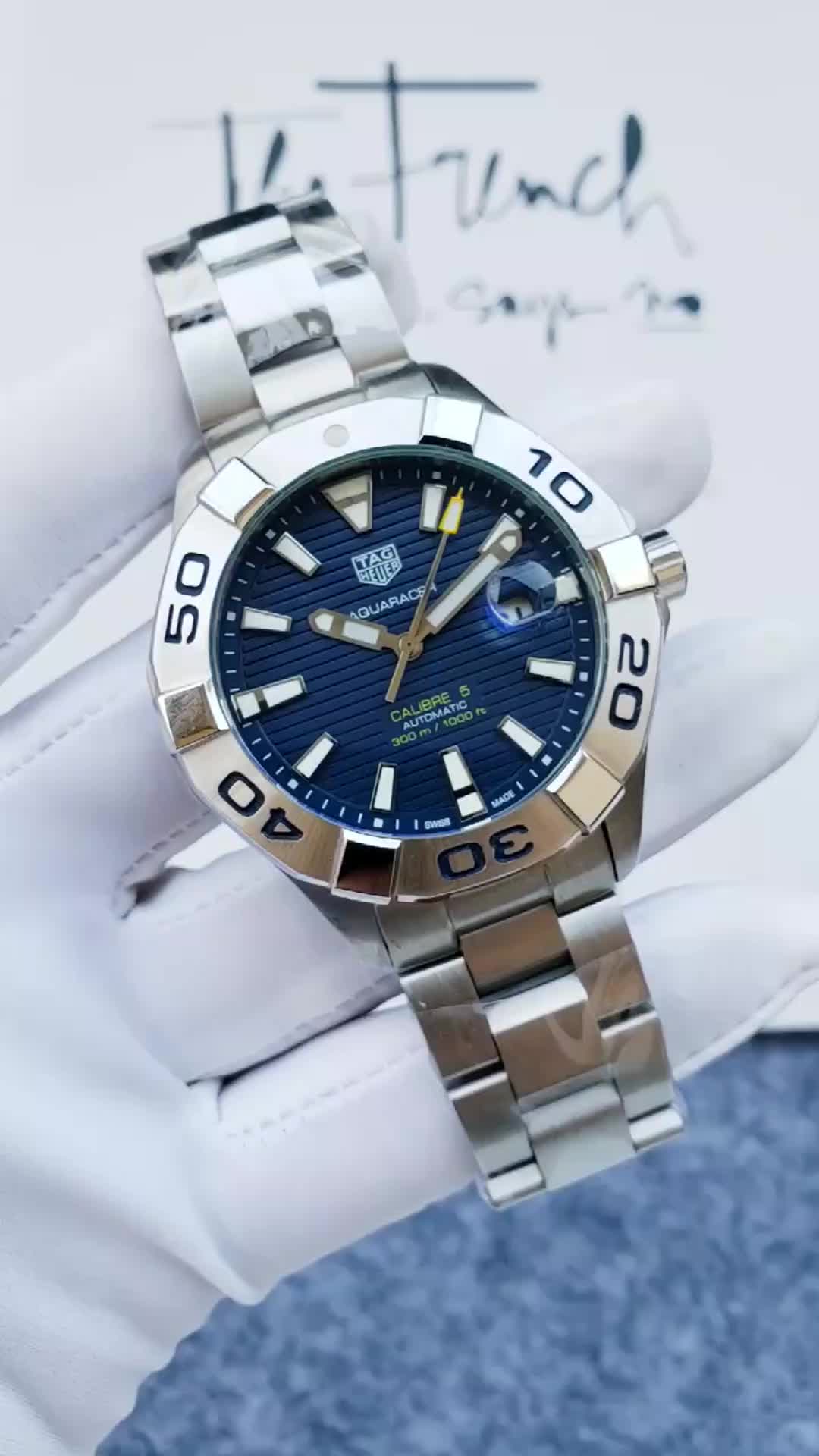 TAG Heuer Aquaracer Blue - Steel Bracelet Automatic Watch - Image 9