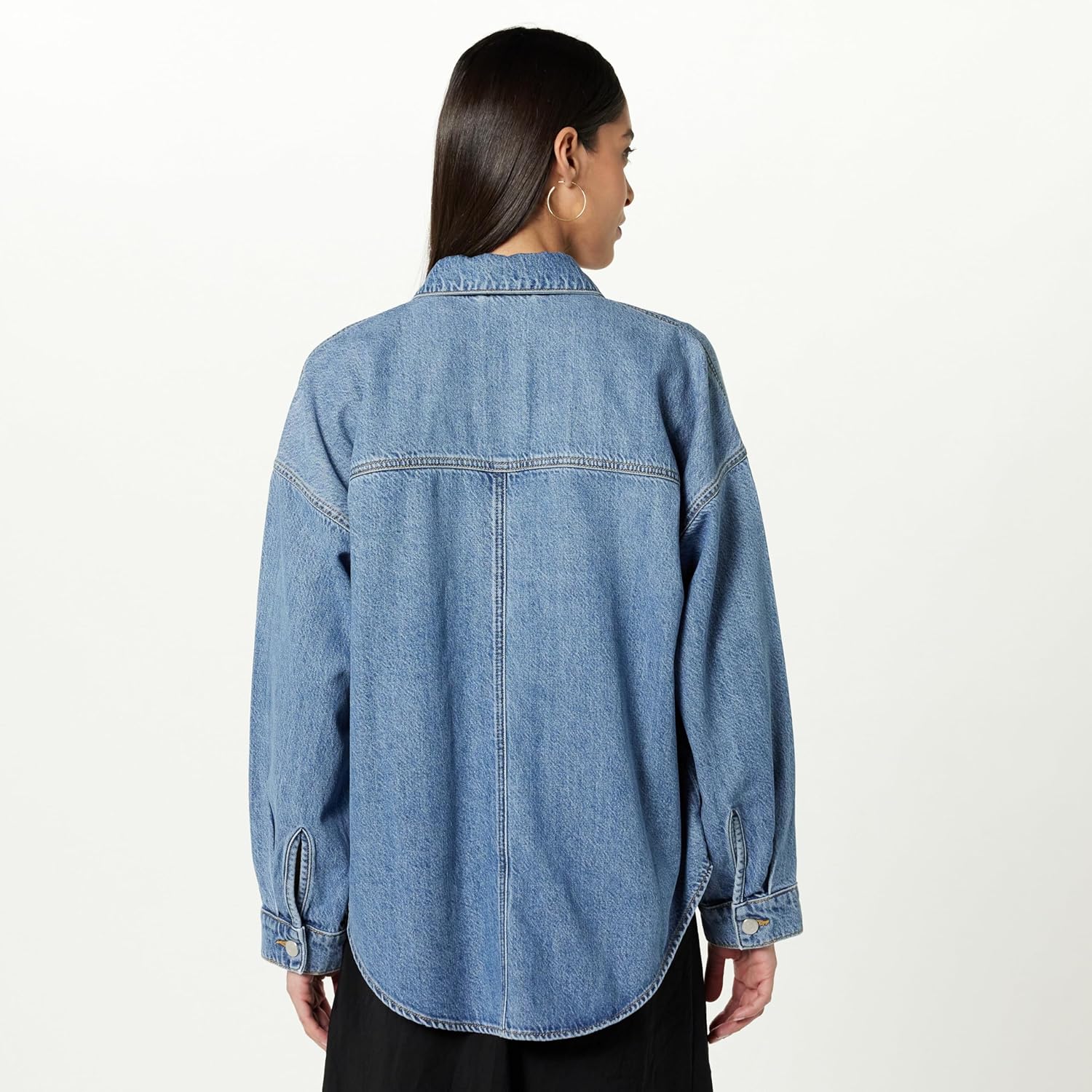 The Drop Women’s Pilar Long Denim Shirt Jacket