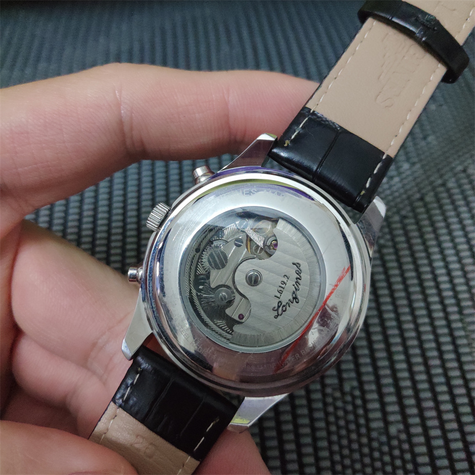 Longines Moonphase Black - Leather Strap Men's Watch - Image 10