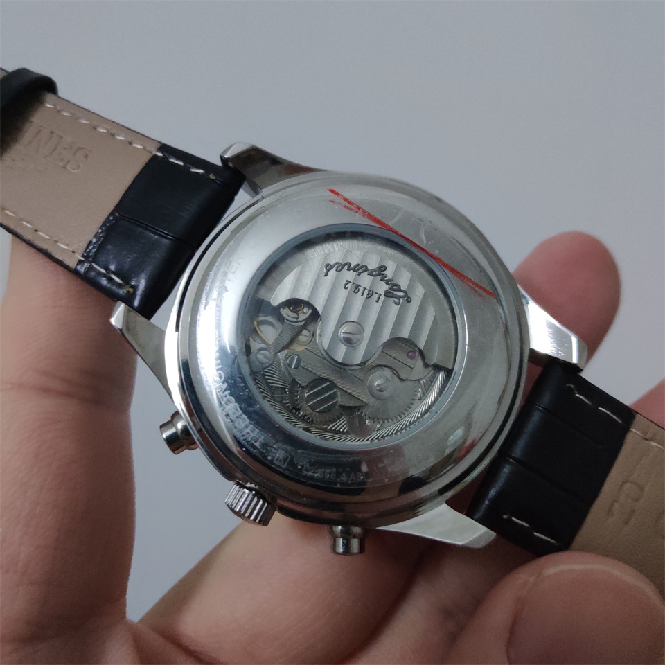 Longines Moonphase Black - Leather Strap Men's Watch - Image 3