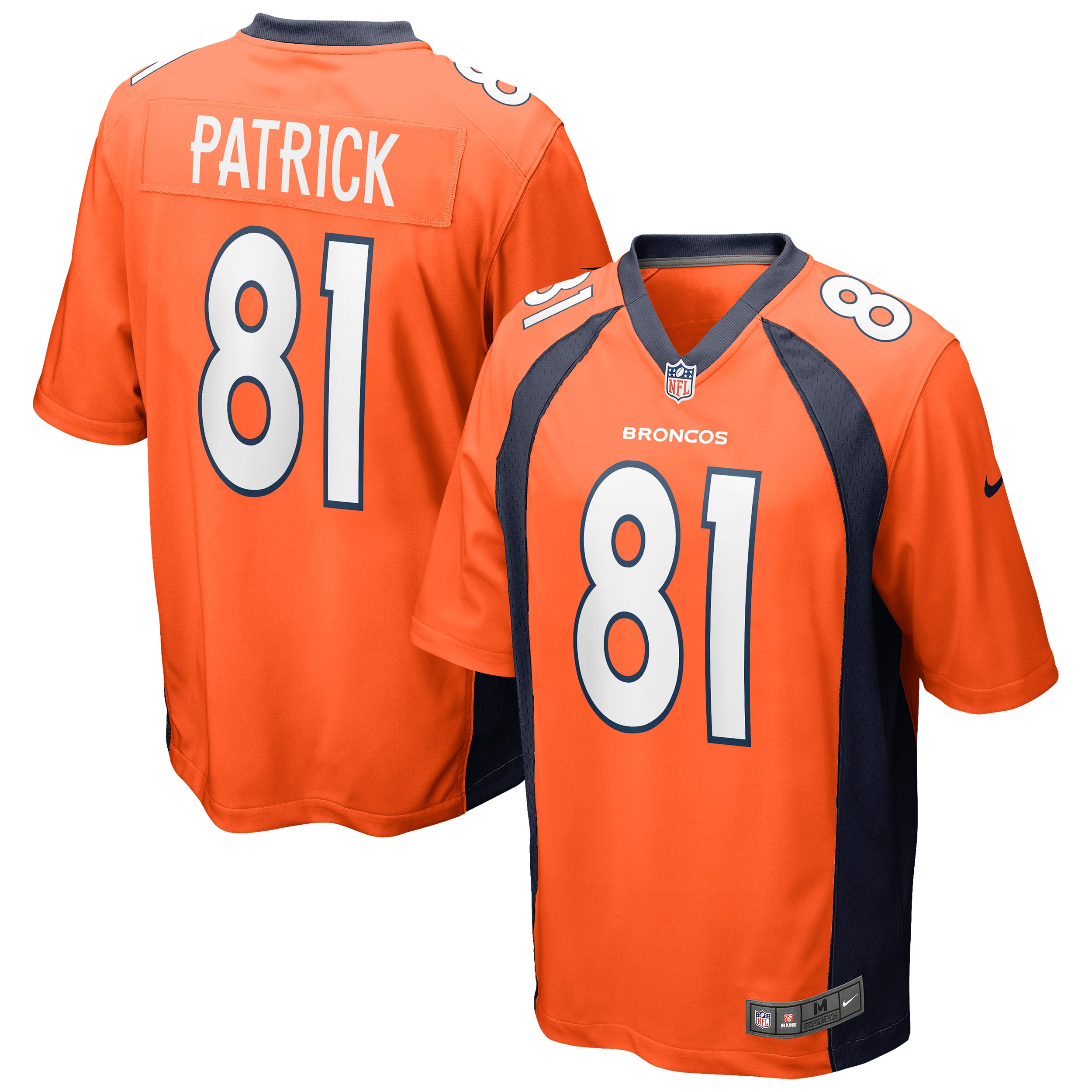 Tim Patrick Denver Broncos Nike Game Jersey – Orange