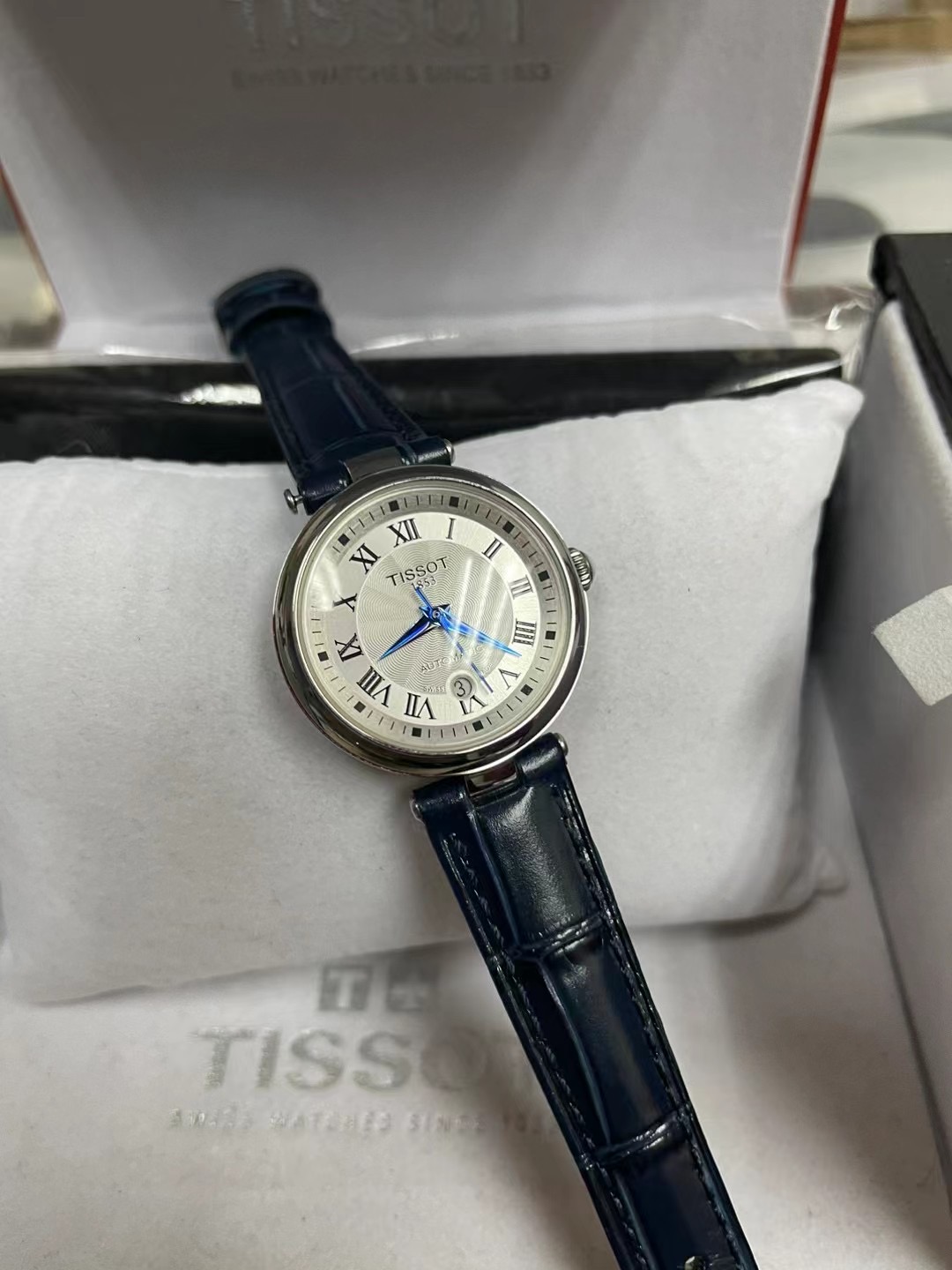 Tissot Silver Dial Blue Leather - Automatic Watch