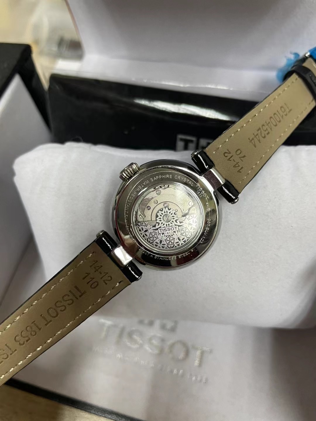 Tissot Red Leather Watch - Tissot Silver Dial Red Leather - Ladies - Image 3