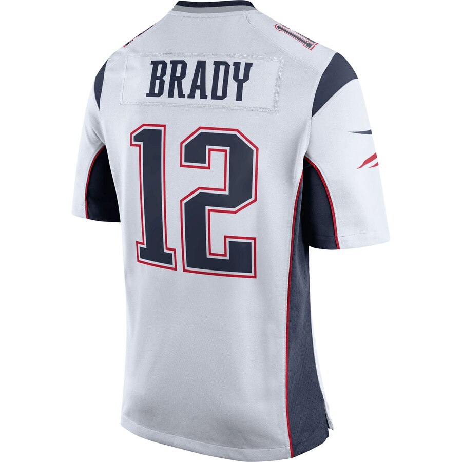 Tom Brady New England Patriots Nike Game Jersey – White/Navy Blue