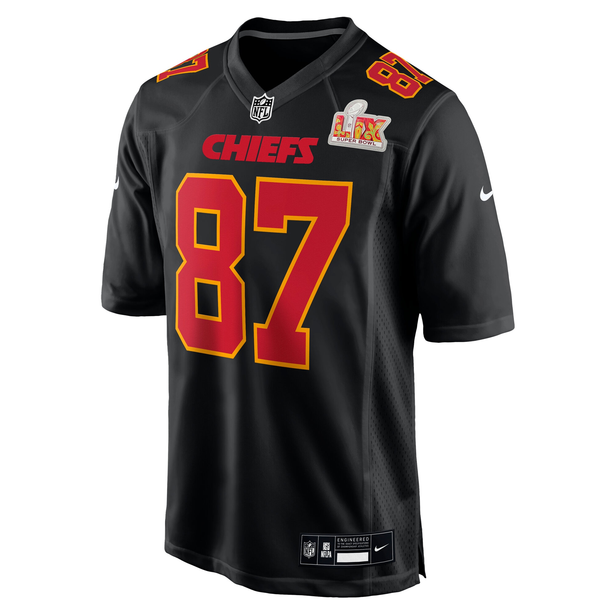 Travis Kelce Kansas City Chiefs Nike Super Bowl LIX Fashion Game Jersey - Carbon Black
