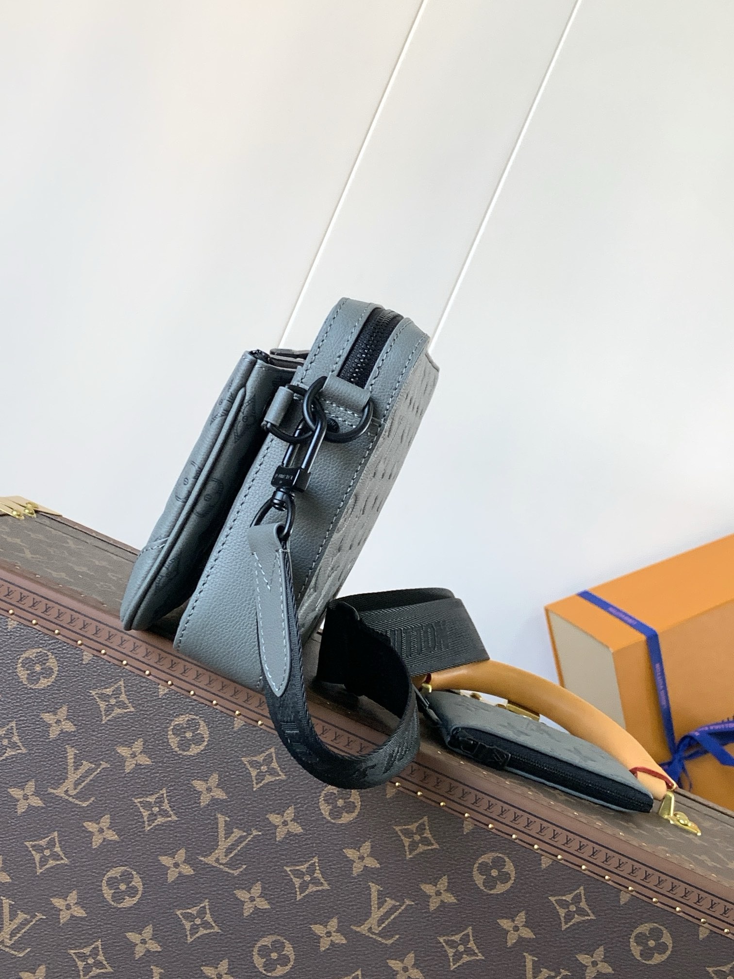 Trio Messenger Bag Monogram Shadow Leather Blue - Bag | LOUIS VUITTON