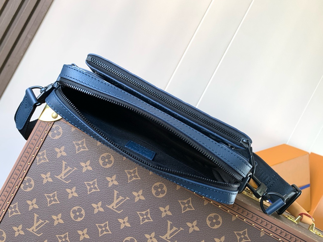 Trio Messenger Bag Monogram Shadow Leather Blue - Bag | LOUIS VUITTON