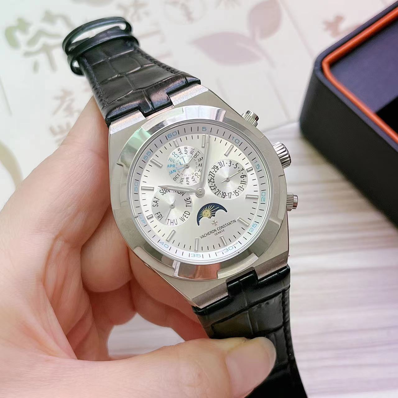 Vacheron Constantin Silver Dial black - Vacheron Constantin Silver