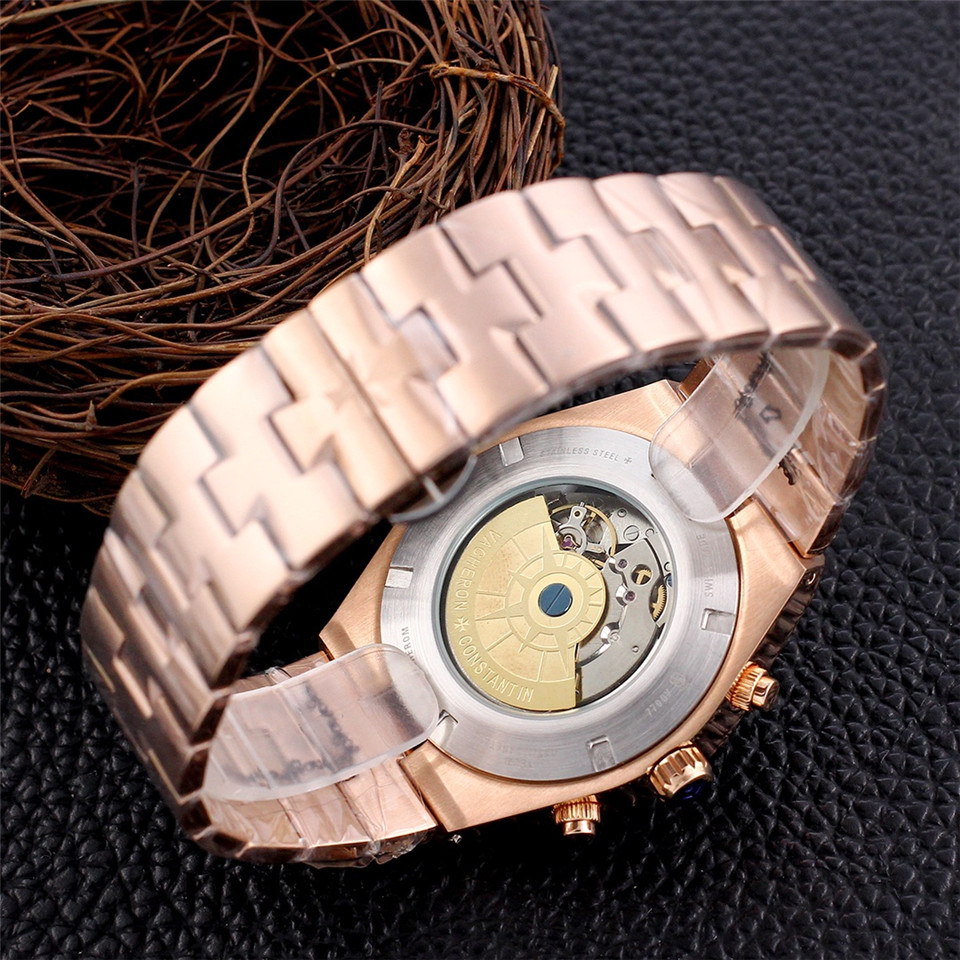 Overseas Rose Gold Black Dial - Vacheron Constantin Chronograph - Image 3