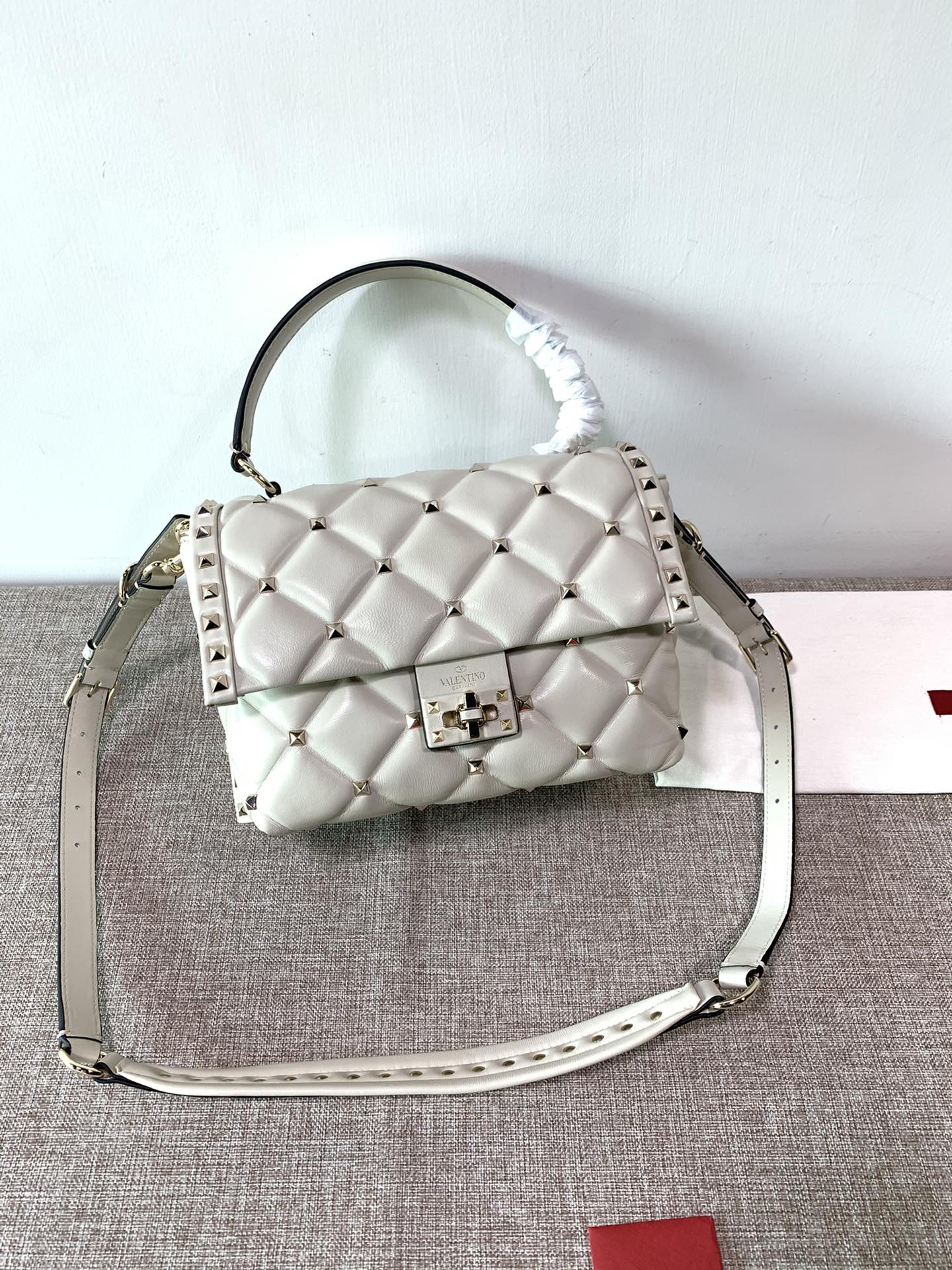 Valentino Candy Stud Top Handle Bag - Grey Crossbody Valentino  00089