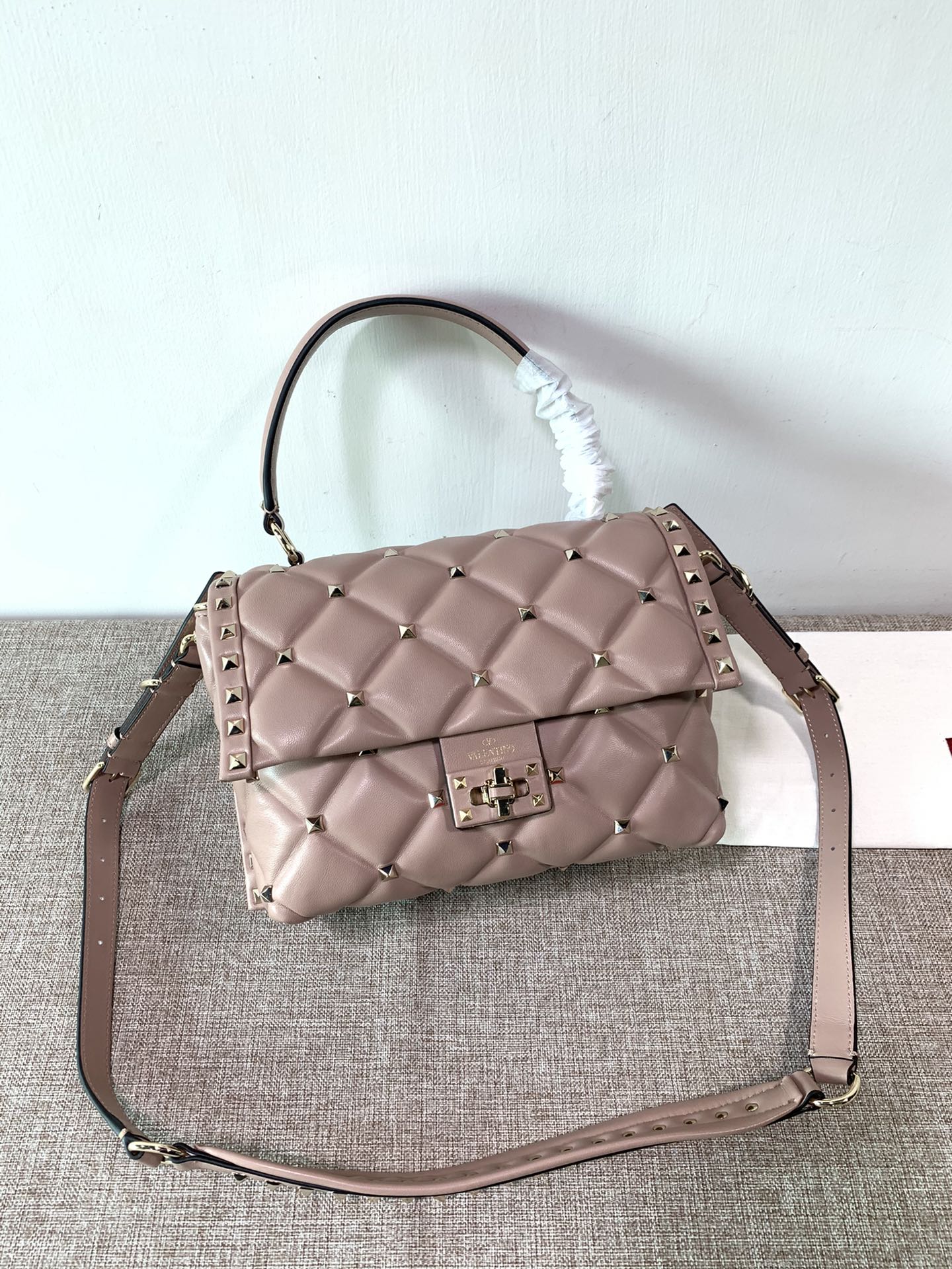 Valentino Candystud Leather Shoulder Bag - Pink Shoulder