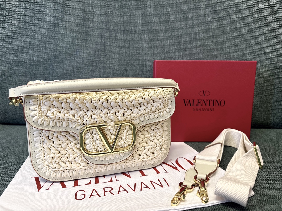 Valentino Garavani All Time Crochet Leather Shoulder Bag |