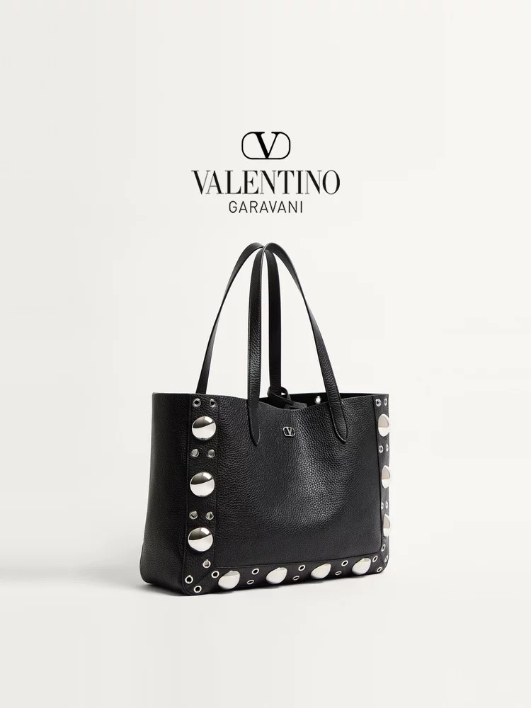 Valentino Garavani Black Leather V Logo Signature