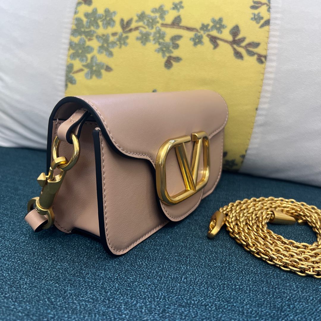 VALENTINO GARAVANI Calfskin Vlogo Micro Loco Shoulder Bag