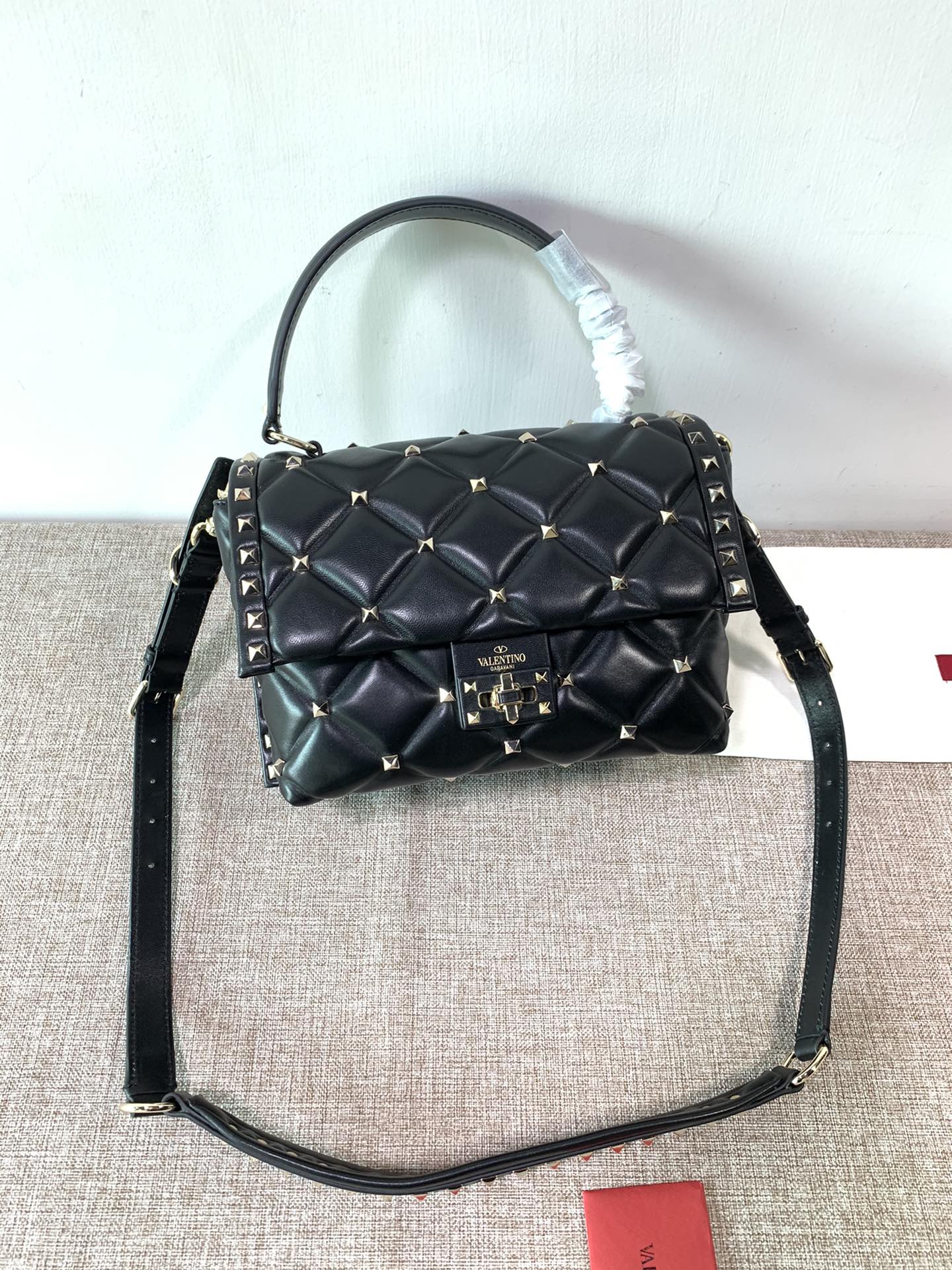 Valentino Garavani Candystud Top Handle Bag in Black |