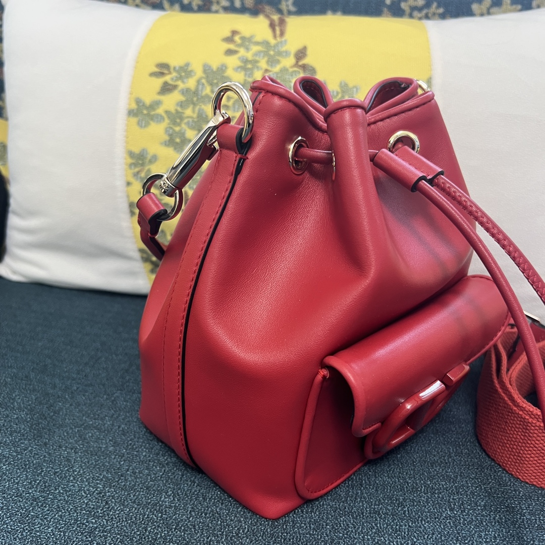 Valentino Garavani Locò Bucket Bag In Red