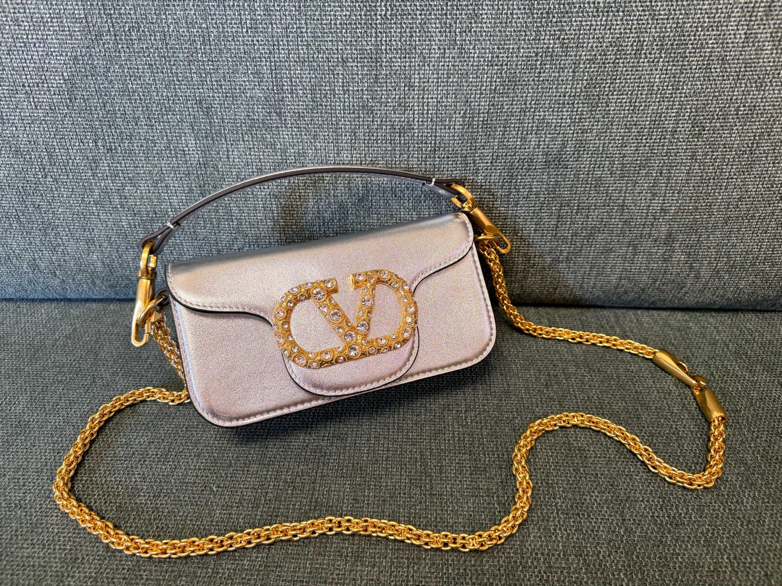 Valentino Garavani Locò Small Shoulder Bag in Natural