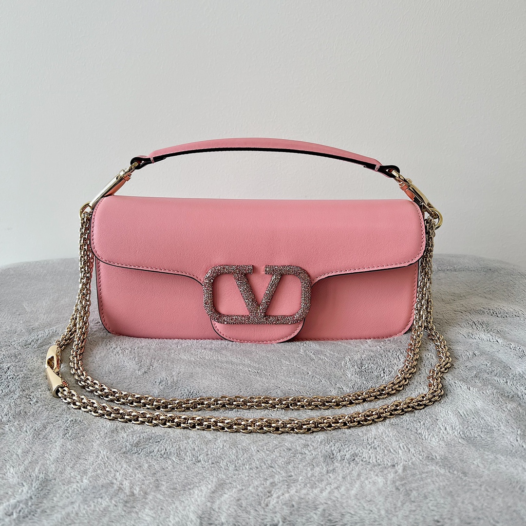 Valentino Garavani Locò Small Shoulder Bag With Jewel PINK