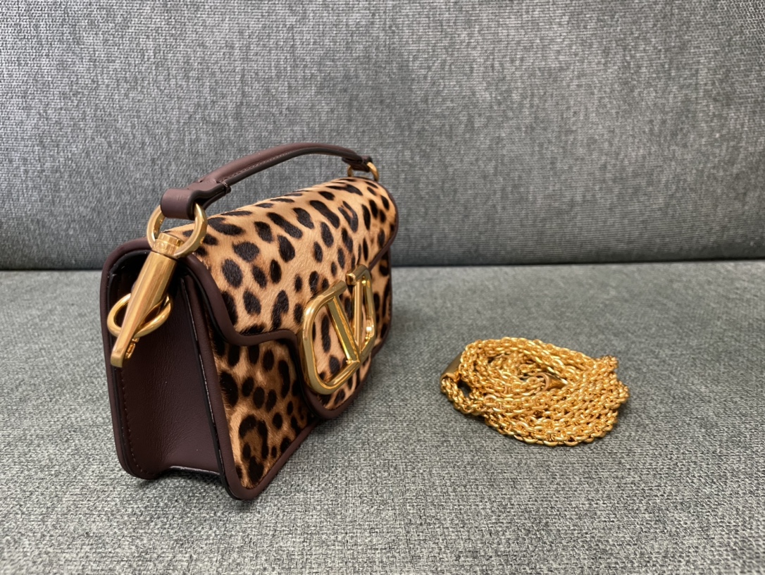 Valentino Garavani Loco Small VLOGO Leopard Calfhair