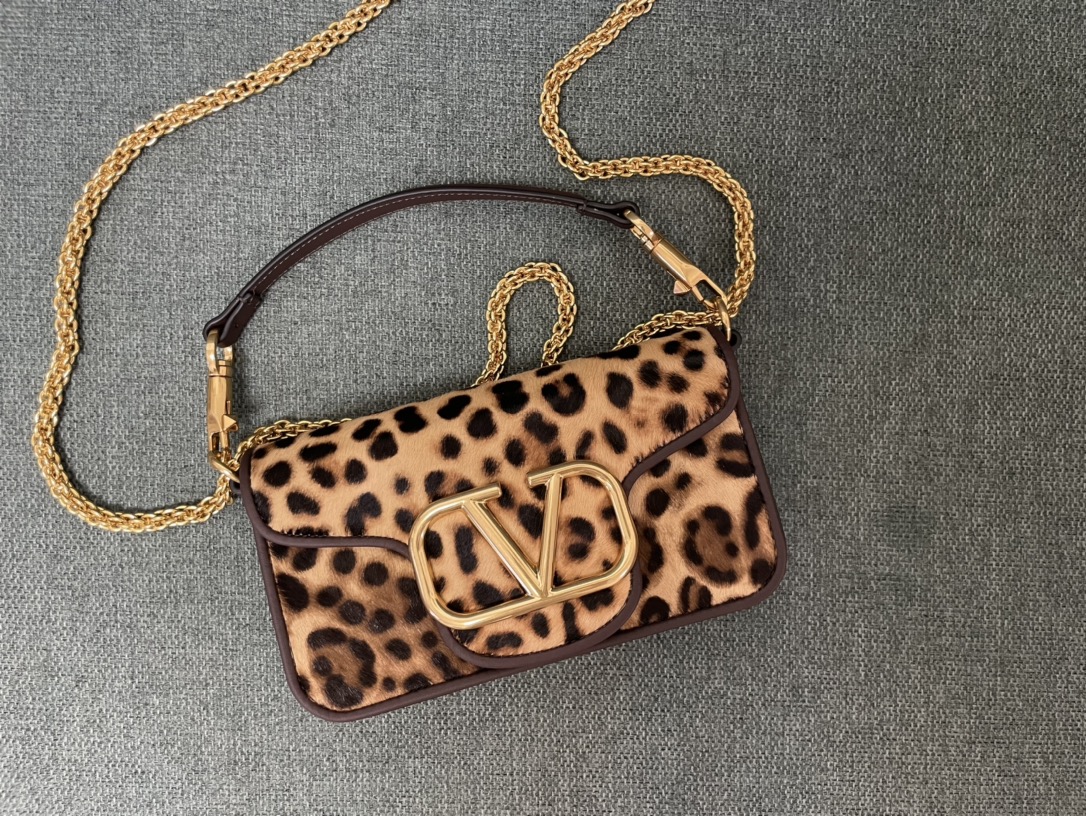 Valentino Garavani Loco Small VLOGO Leopard Calfhair