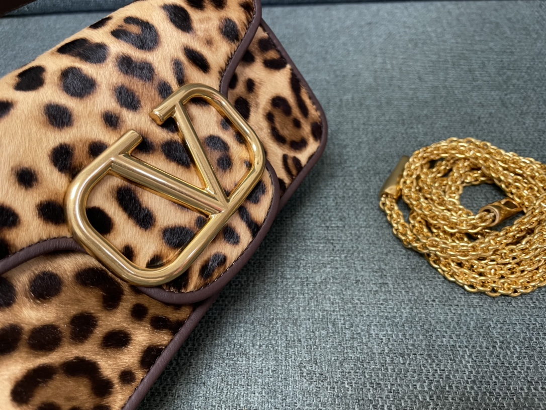 Valentino Garavani Loco Small VLOGO Leopard Calfhair