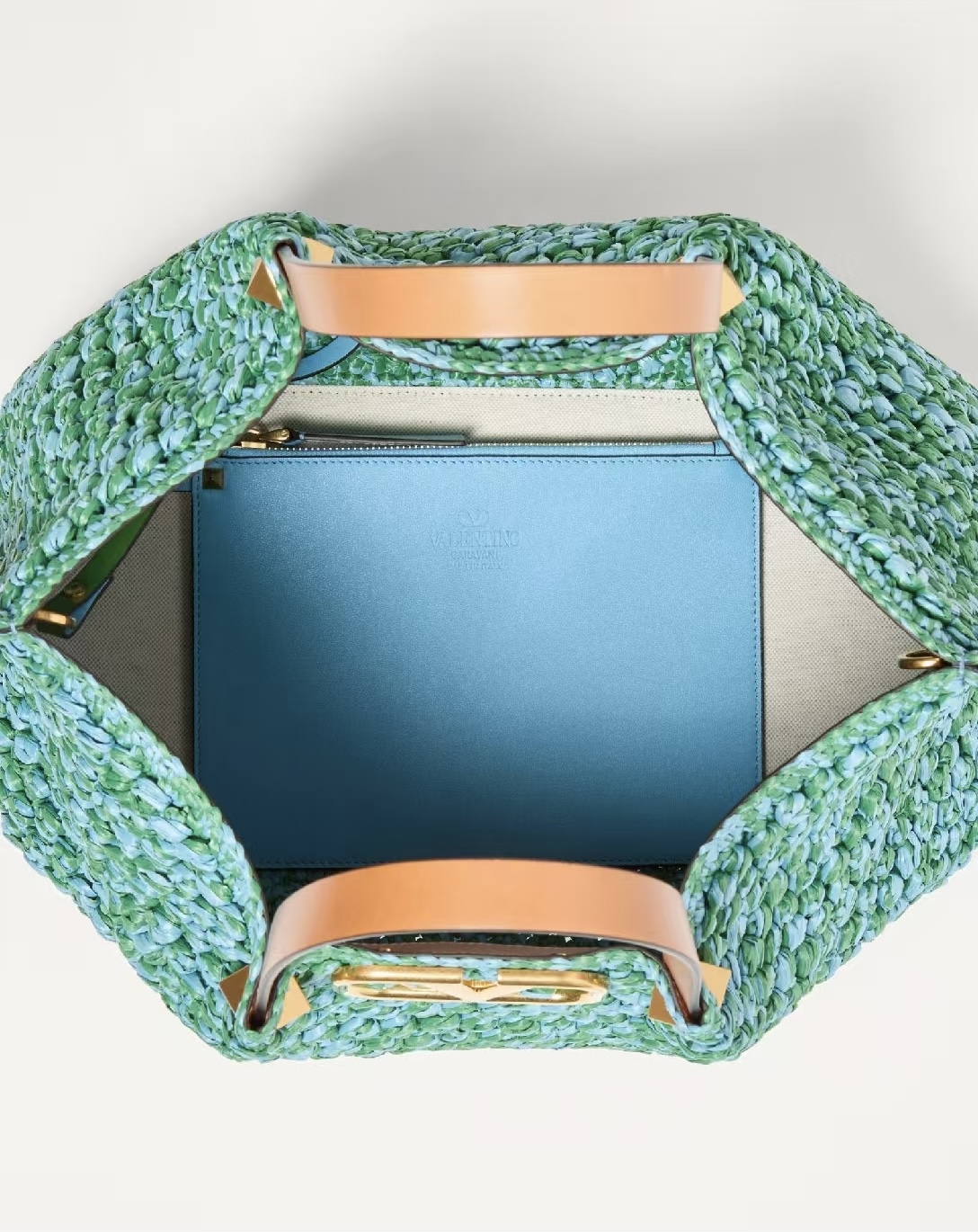 Valentino Garavani Medium Raffia VLogo Signature Tote Bag