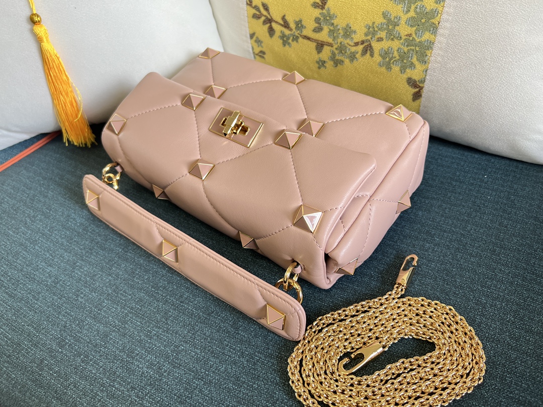 Valentino Garavani Medium Roman Enamel Stud Top Handle Bag | Nordstrom