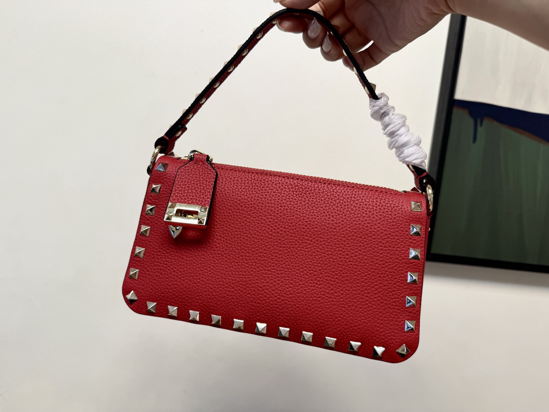 Valentino Garavani Red Small Rockstud Bag Valentino