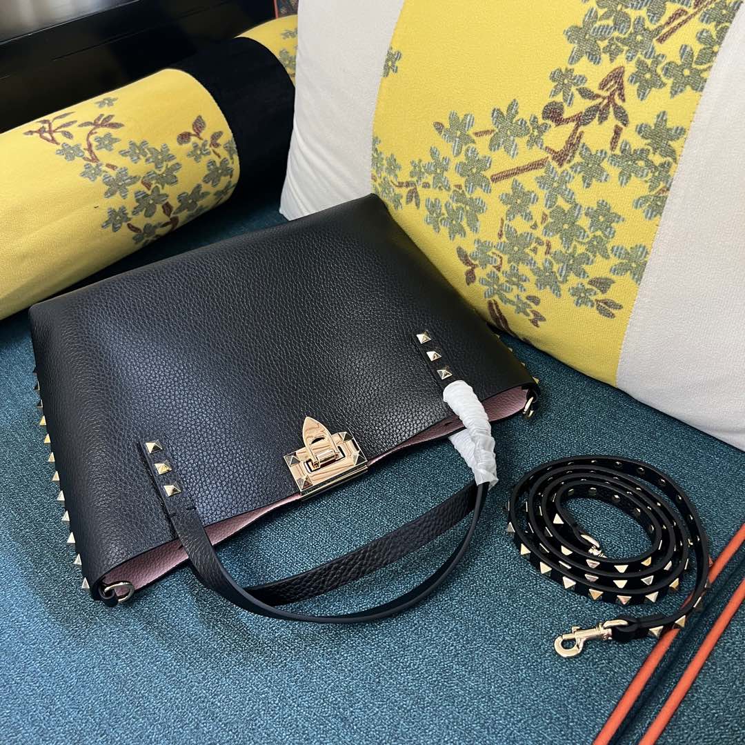 Valentino Garavani Rockstud Small Top Handle Bag –