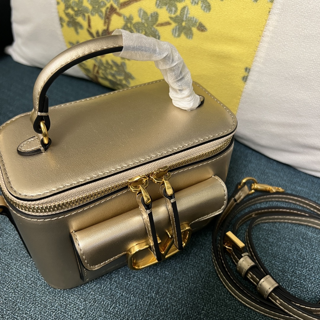 Valentino Garavani Small Locò Embellished Shoulder Bag - gold