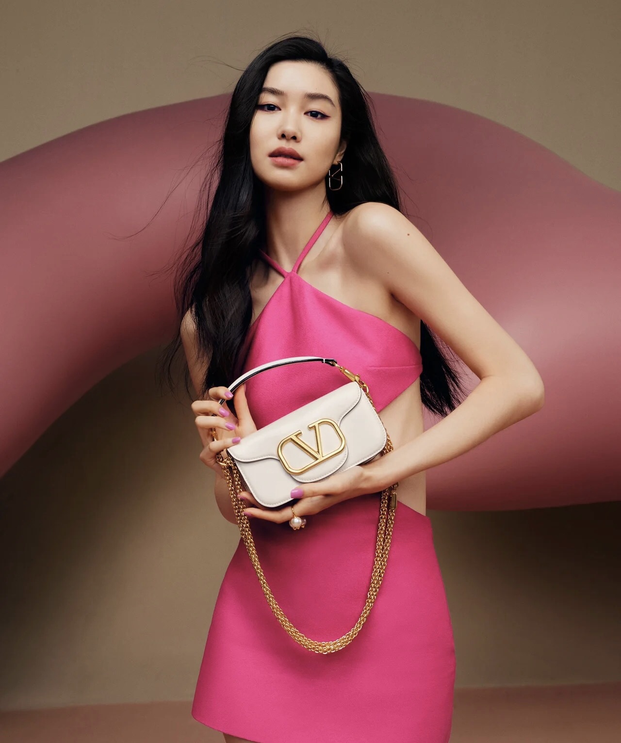 VALENTINO GARAVANI - Small Locò Leather Shoulder Bag