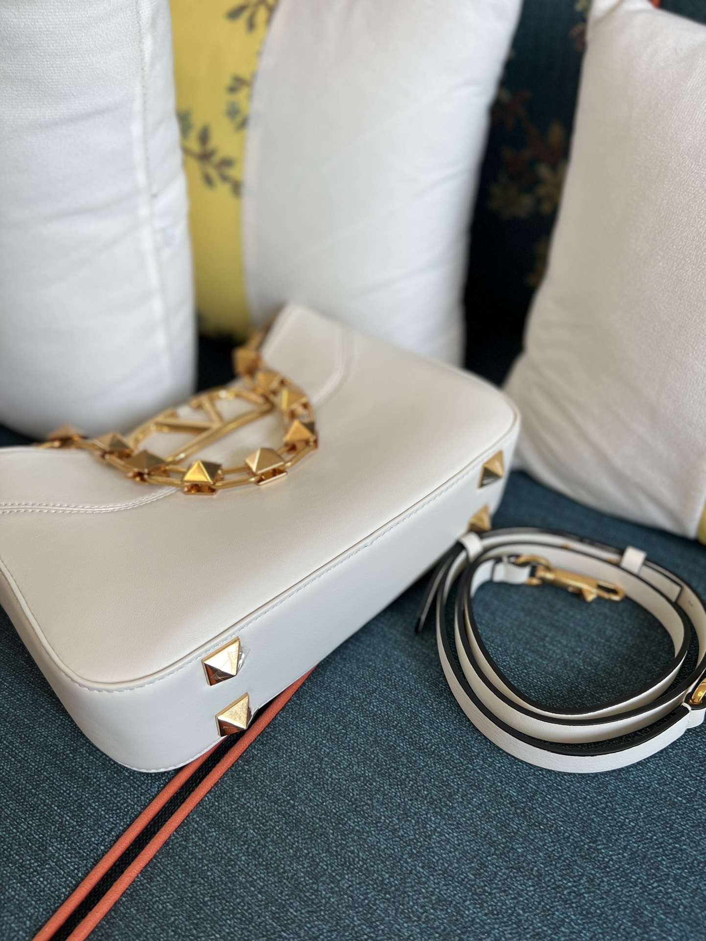 Valentino Garavani Small Rockstud Leather Hobo Bag on