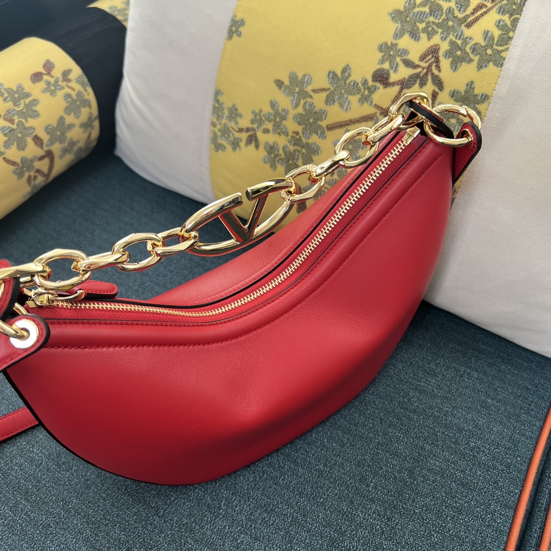 VALENTINO GARAVANI - Small V Logo Gate Leather Top Handle