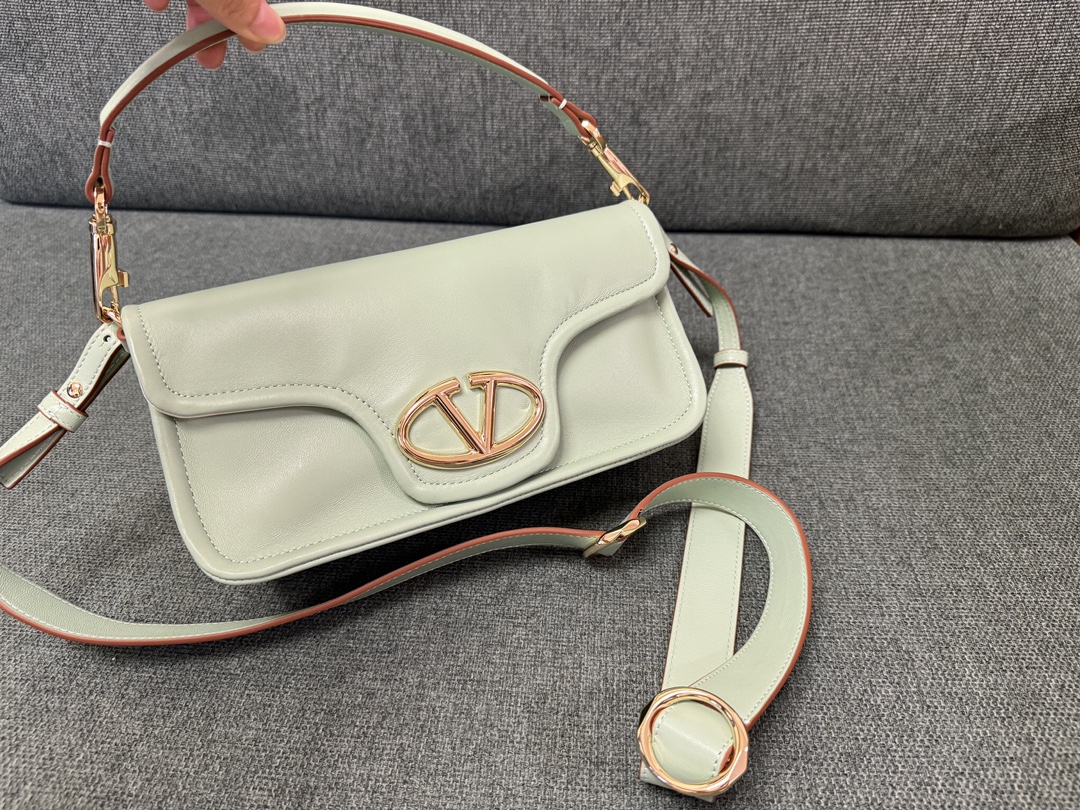Valentino Garavani Small V Logo Type Shoulder Bag In Ambros