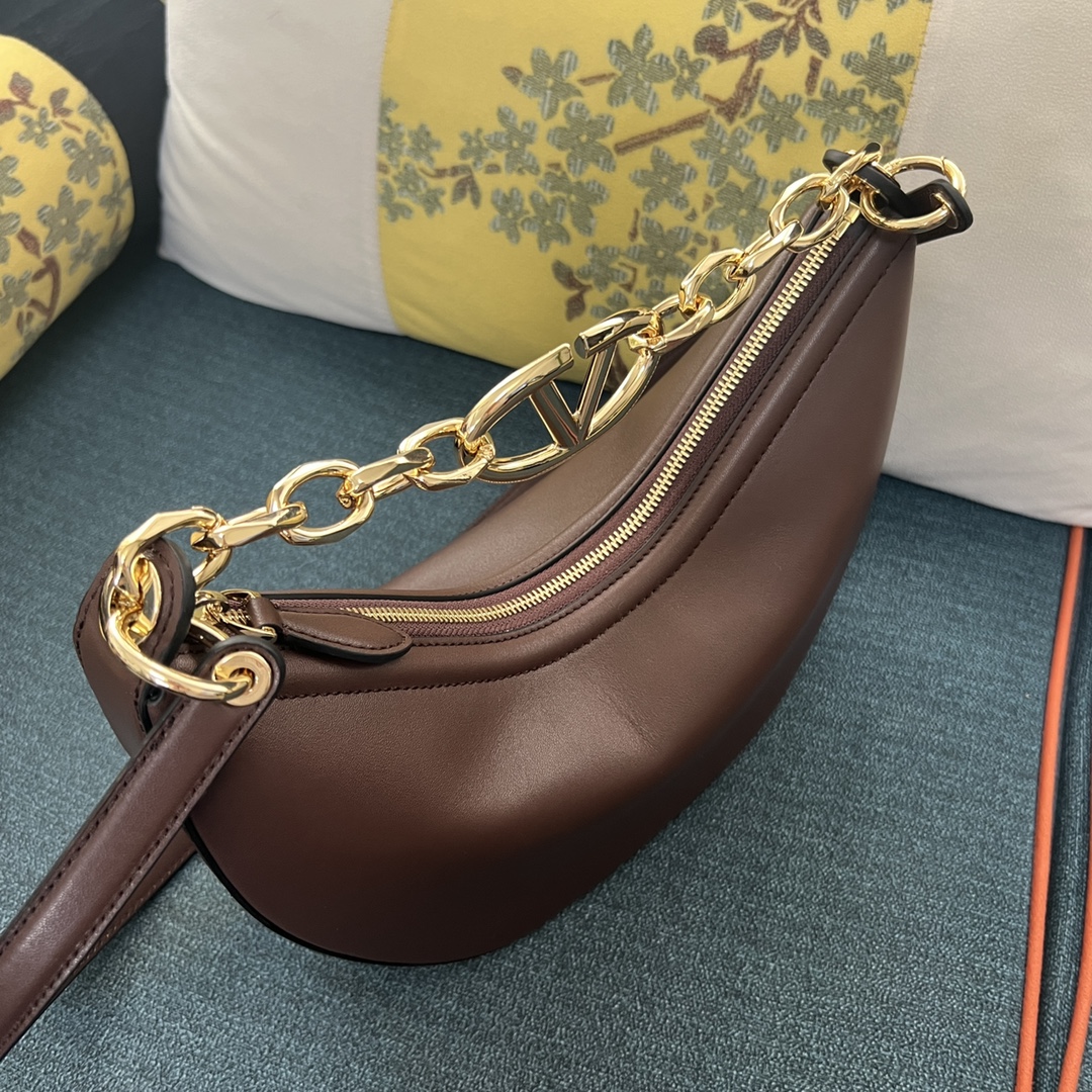 Valentino Garavani Small VLOGO Moon Metallic Lambskin