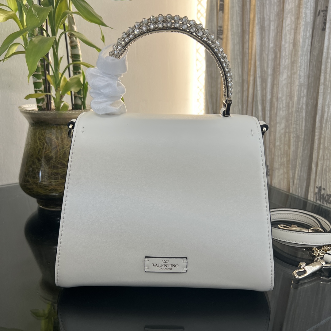 Valentino Garavani Small VSling Embellished Handbag | Neutrals