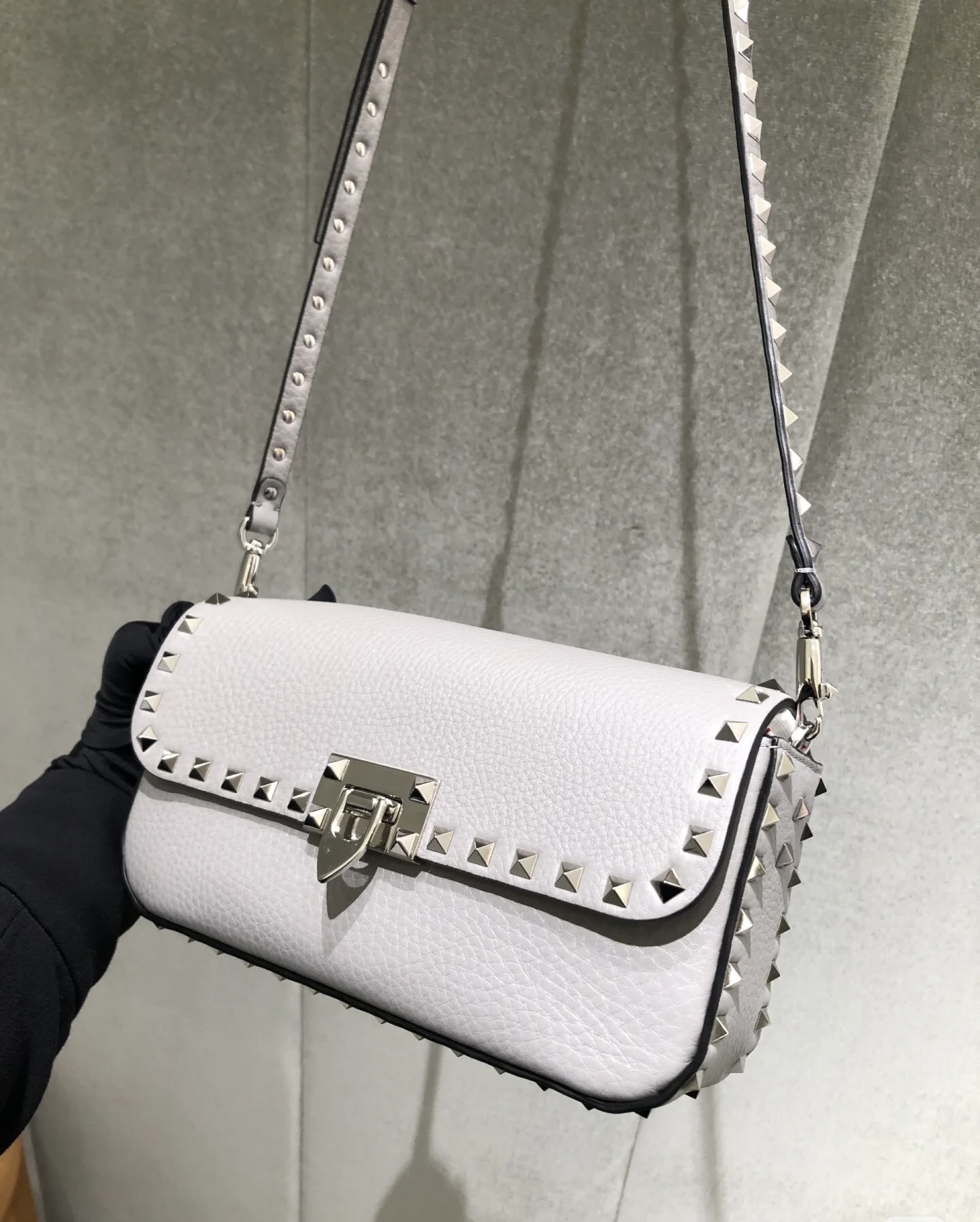 Valentino Garavani Studded rectangular shoulder bag with