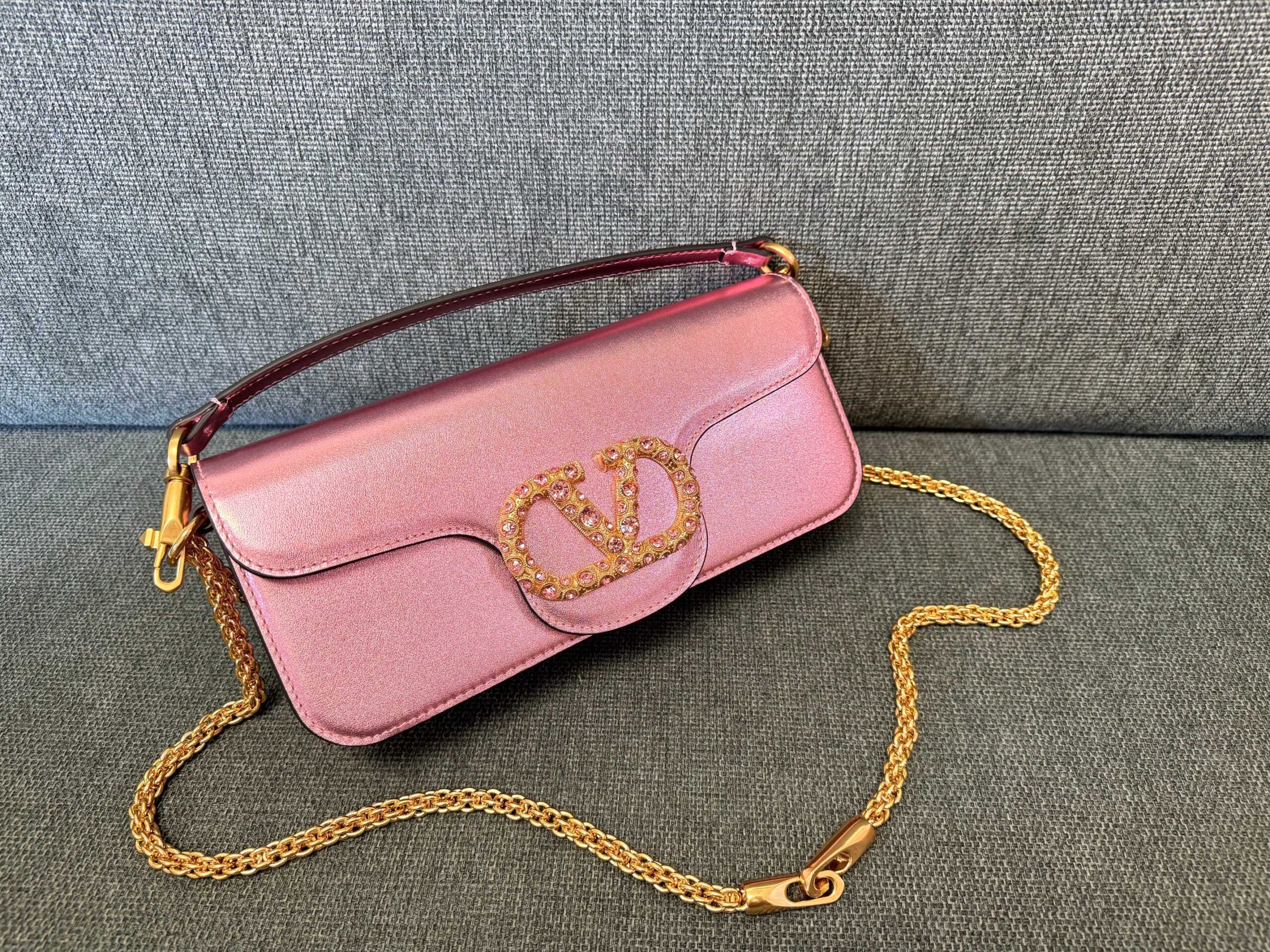 Valentino Garavani Vlogo Woven Clutch Bag - pink