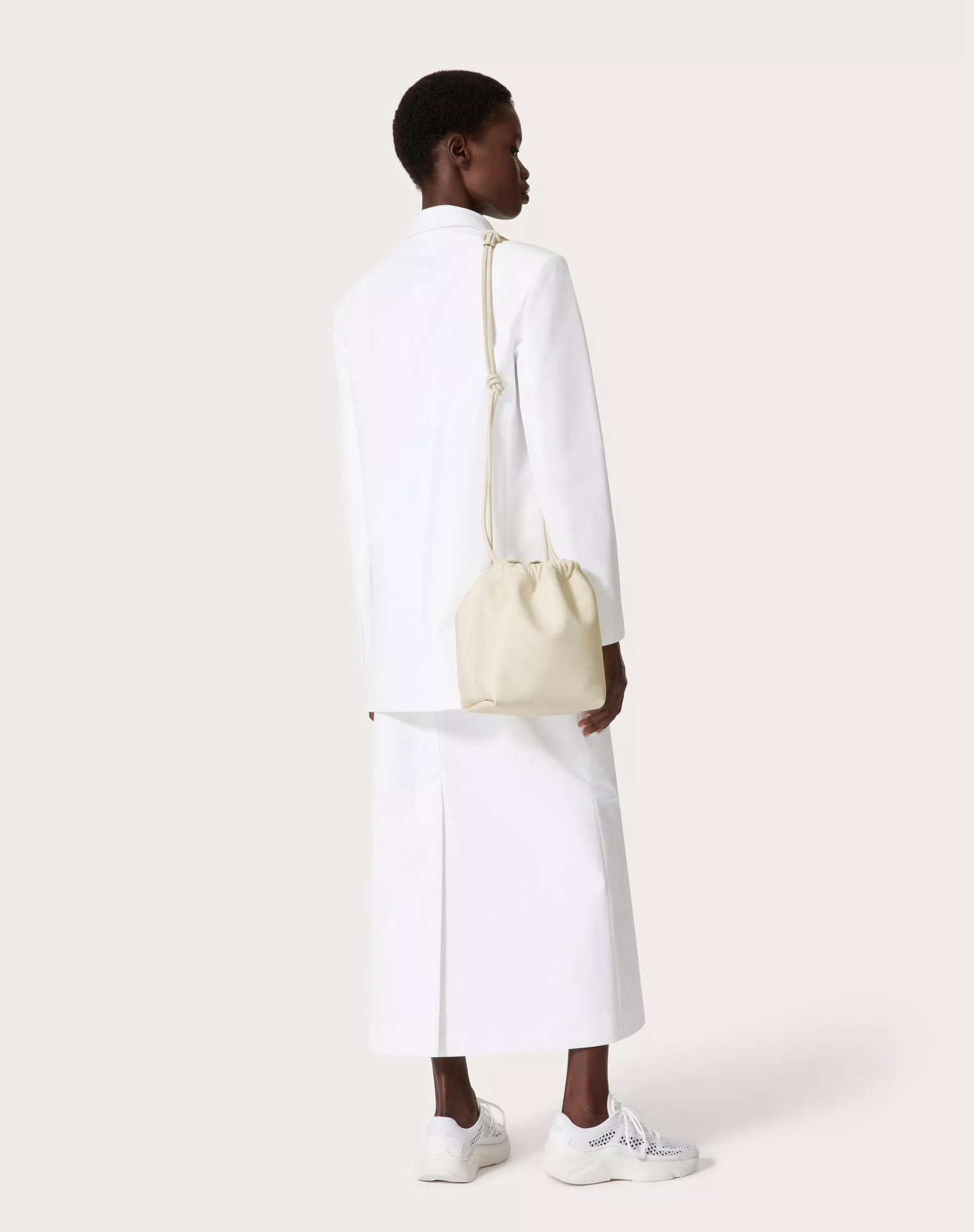 Valentino Garavani White VLogo Pouf Bucket Bag for Women