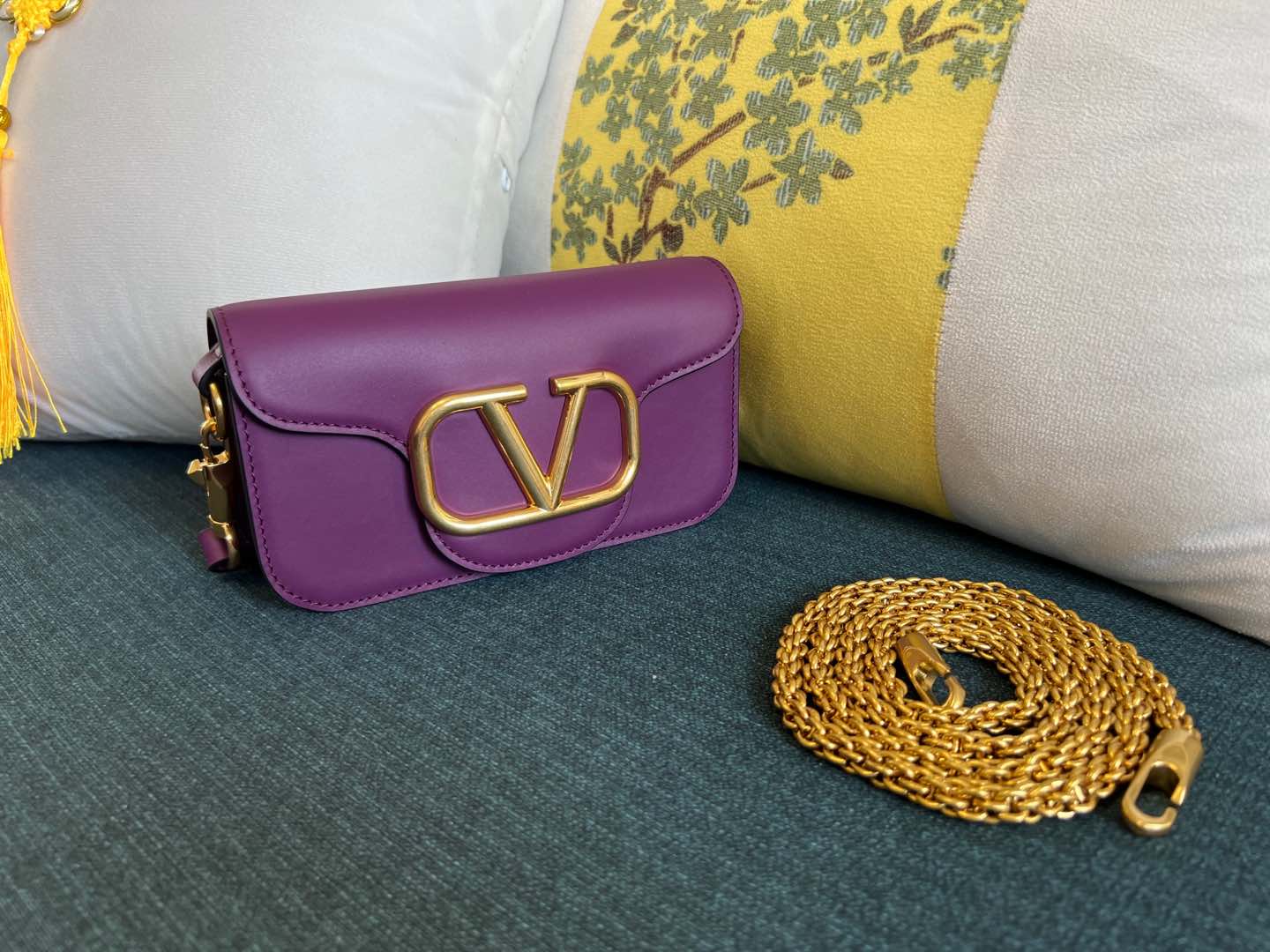 Valentino Garavani Women's Logo Leather Satchel Bag In Purple