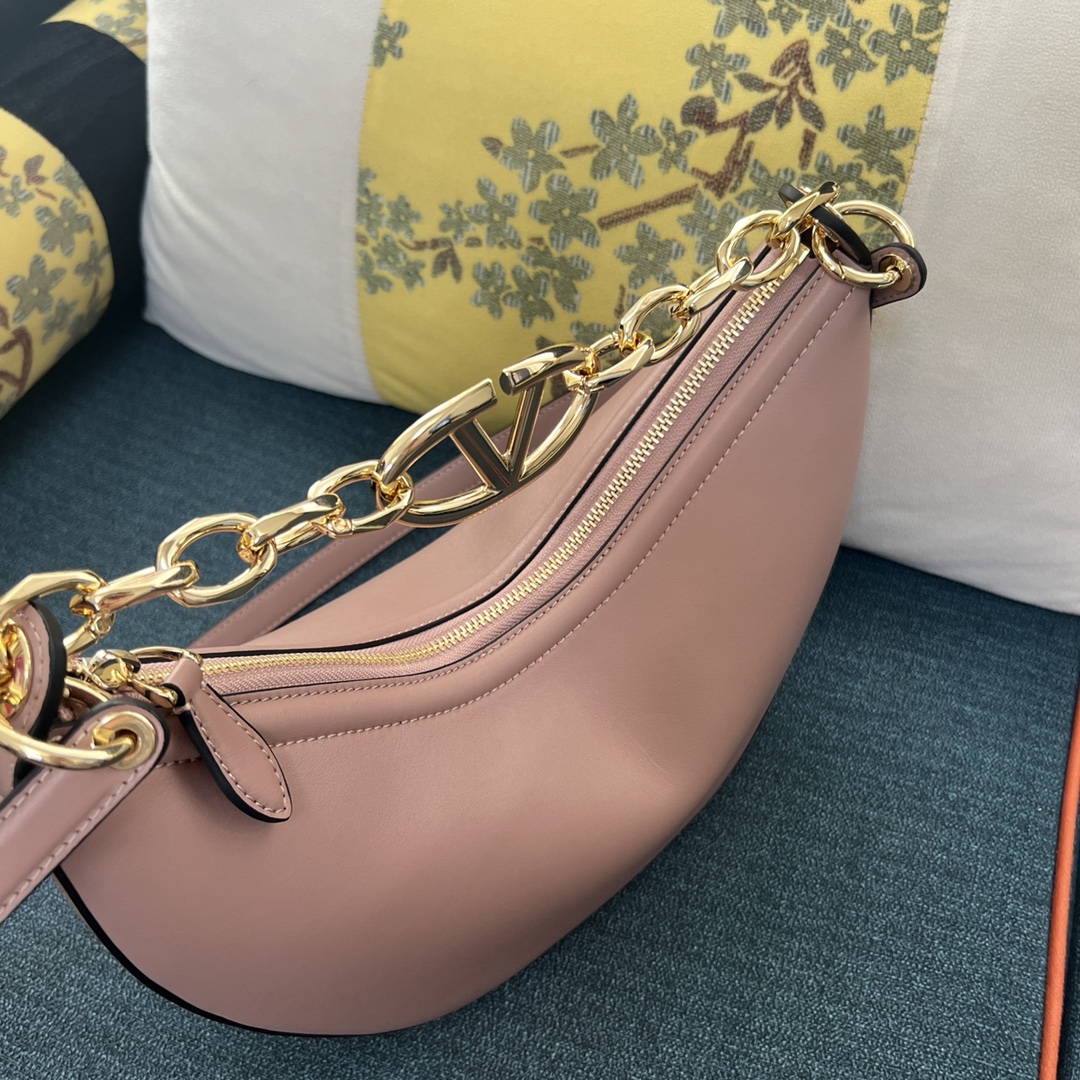 Valentino Garavani Women'S Rose Brown Moon Leather