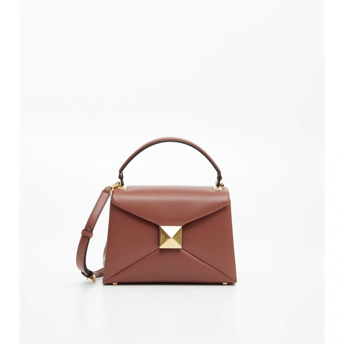 Valentino Gingerbread Nappa Leather One Stud Small Top