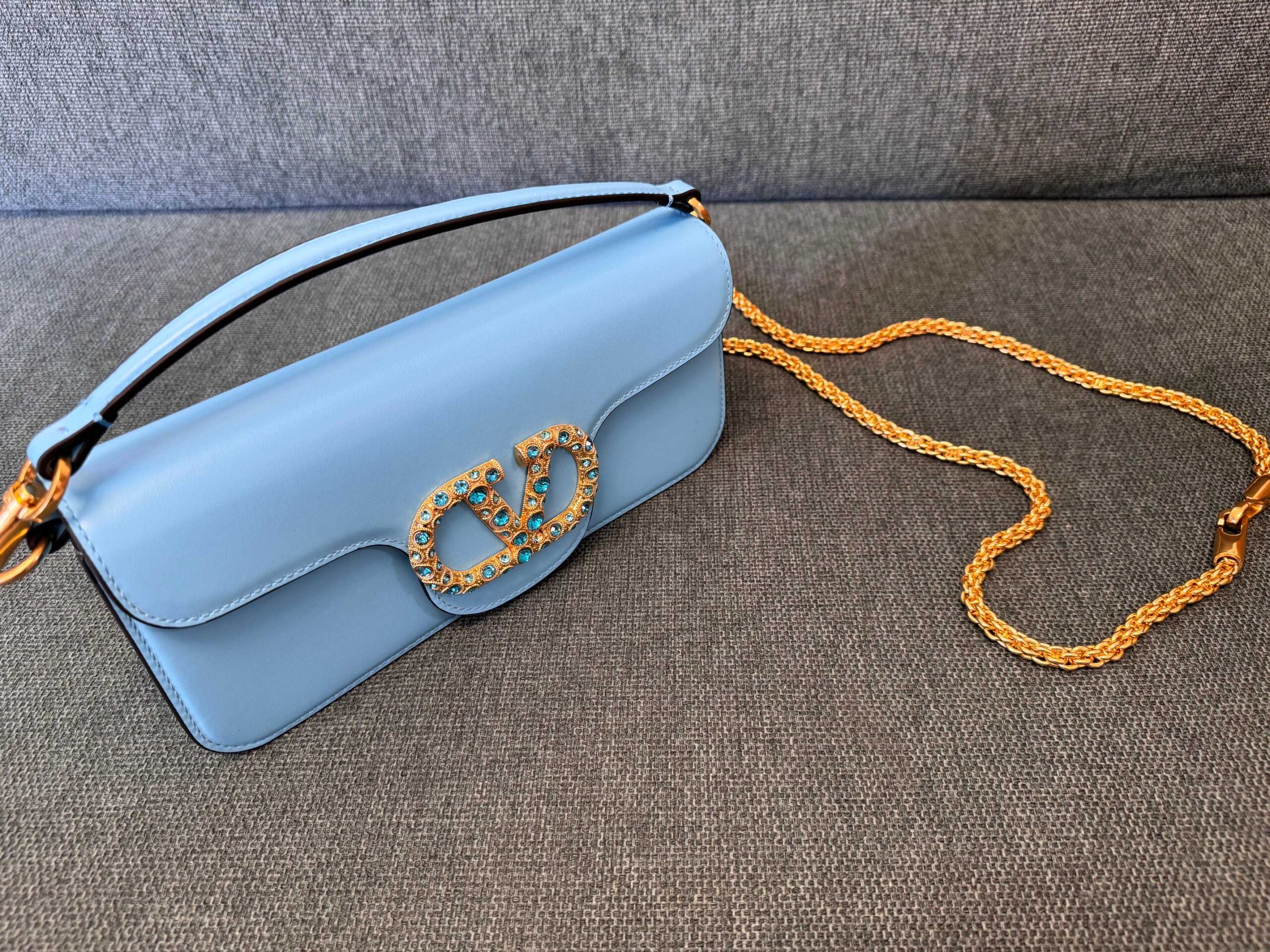 Valentino Locò VLogo Signature Foldover Top Clutch Bag –