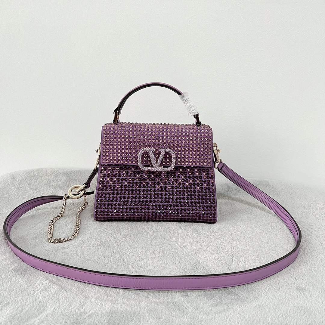 Valentino MINI VSLING HANDBAG WITH RHINESTONES