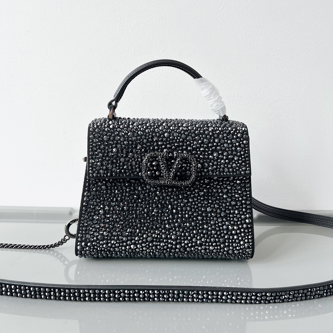 Valentino Mini Vsling Handbag With Sparkling Embroidery for