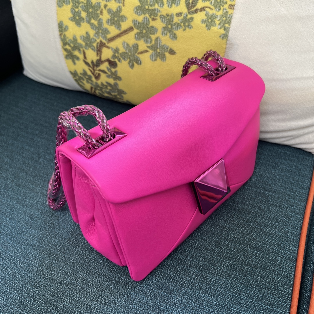 Valentino One Stud Shoulder Bag - Pink Shoulder Bags,