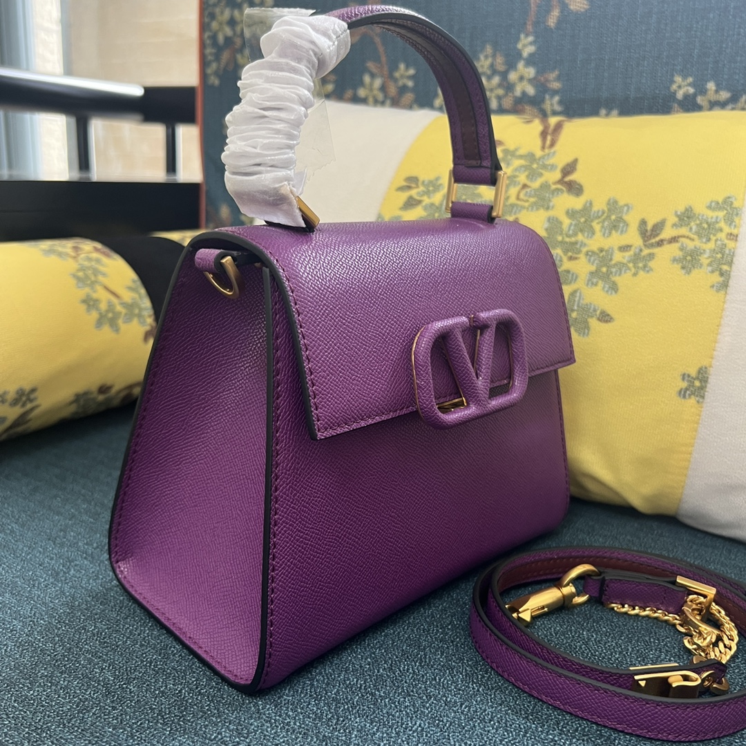 Valentino Purple Leather Small VSling Top Handle Bag Valentino | TLC