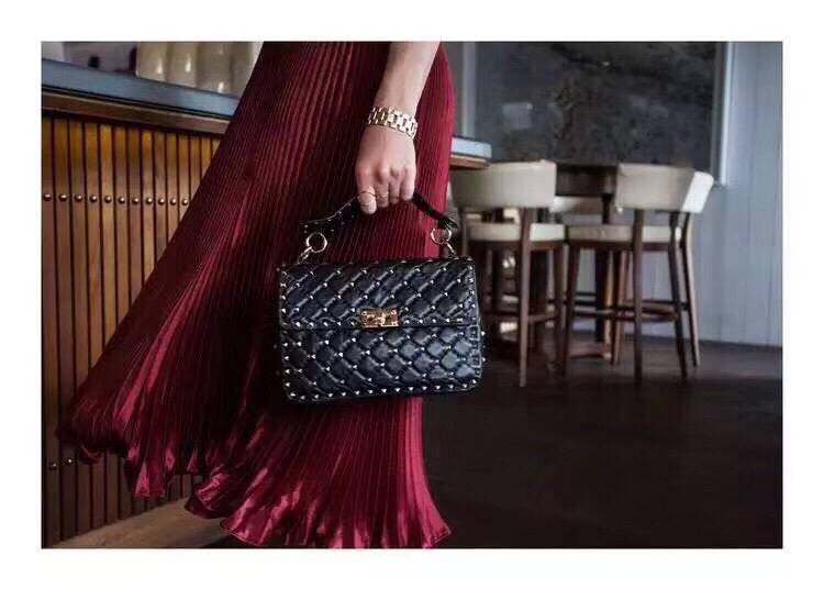 Valentino Rockstud Top Handle Bag - Black Handle Bags